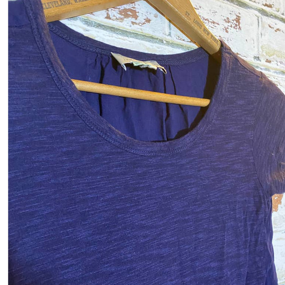 Anthropologie Saturday Sunday Blue Chiffon Peplum Hemline & Back Detail Tee - Picture 4 of 8